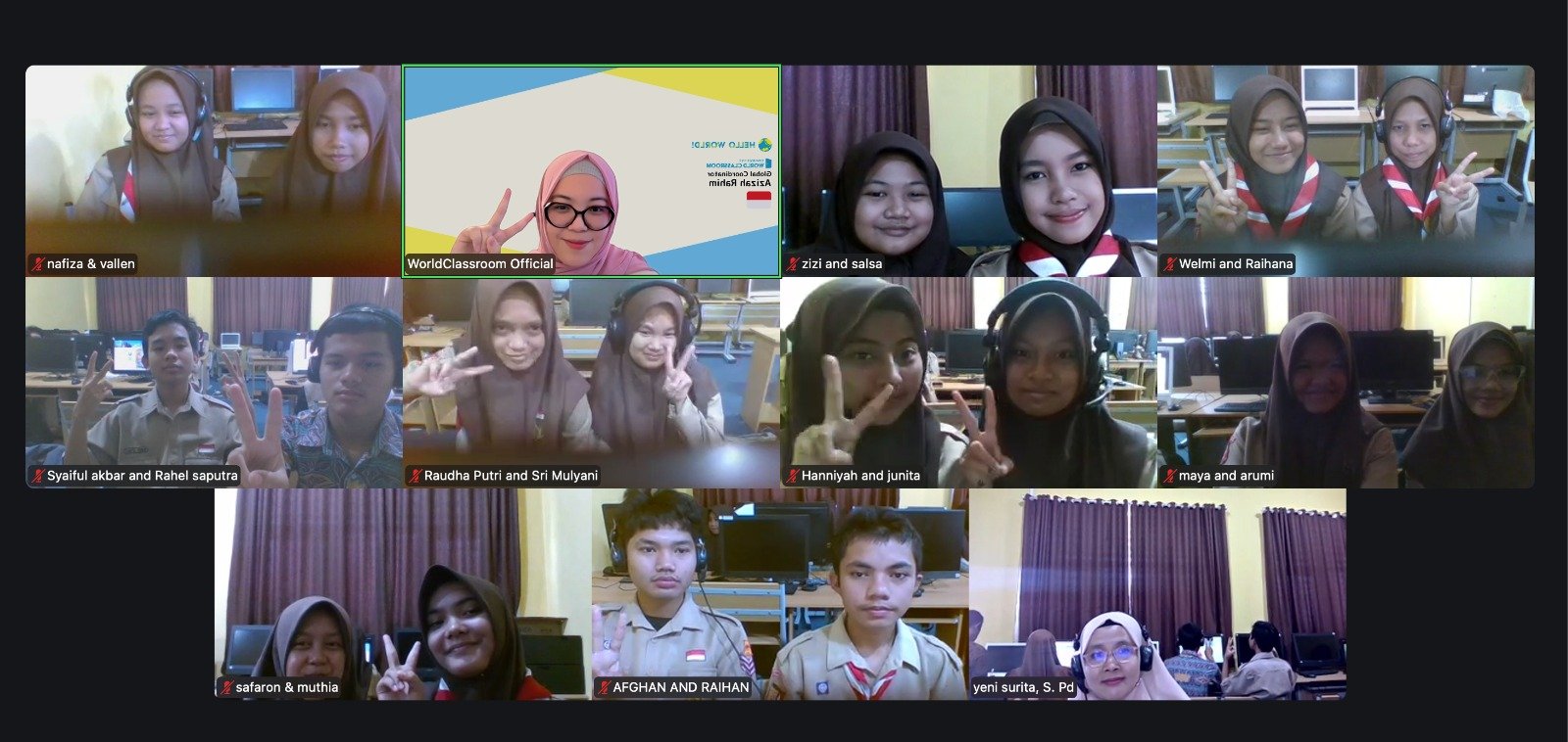Tc 1 English World Classroom, join zoom by Japan team.